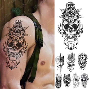 Fanrui Forest Wolf Armband Temporary Tattoos For Men Women Tatoo Galaxy Lion Tiger Elk Dear Body Art Flash Fake Arm Tattoo Paper Buy At The Price Of 1 07 In Aliexpress Com