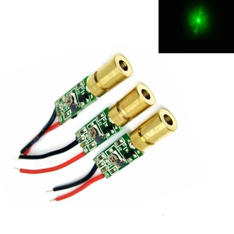 3pcs 5mw 515nm 520nm Mini Green Laser Diode Dot Module 6x10.5mm