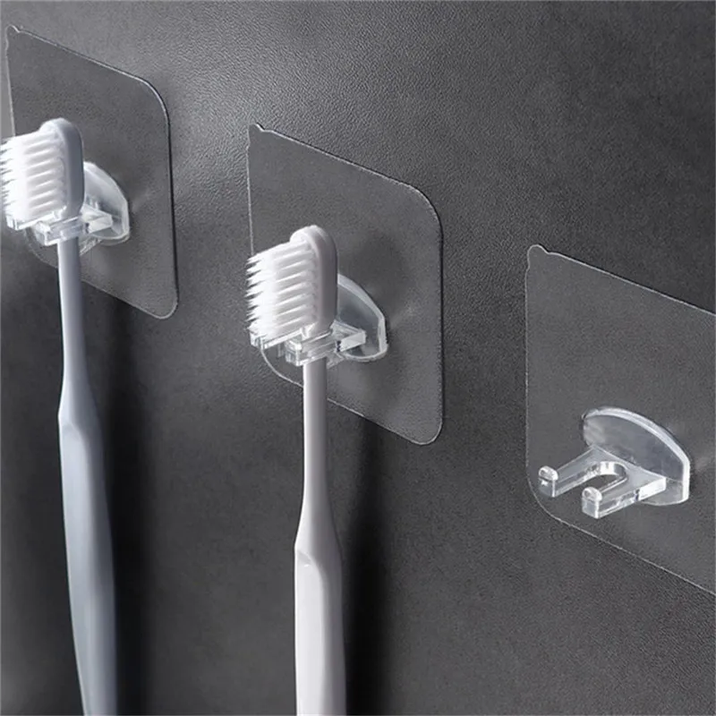 4pcs Plastic Toothbrush Holder Toothpaste Storage Rack Shaver Tooth