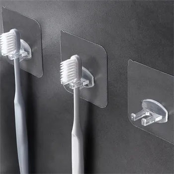 

4pcs Plastic Toothbrush Holder Toothpaste Storage Rack Shaver Tooth Brush Dispenser Bathroom Organizer Accessories Tools