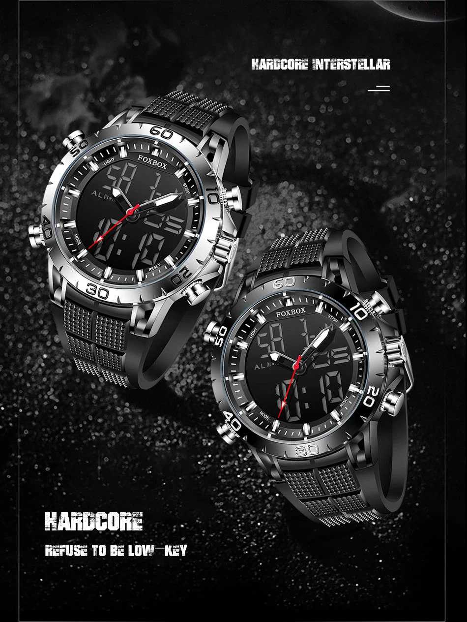 2022 LIGE New Men Watch Dual Display Sports 30M Waterproof Digital Watches Wristwatch Quartz Watch for Men Relogio Masculino+Box