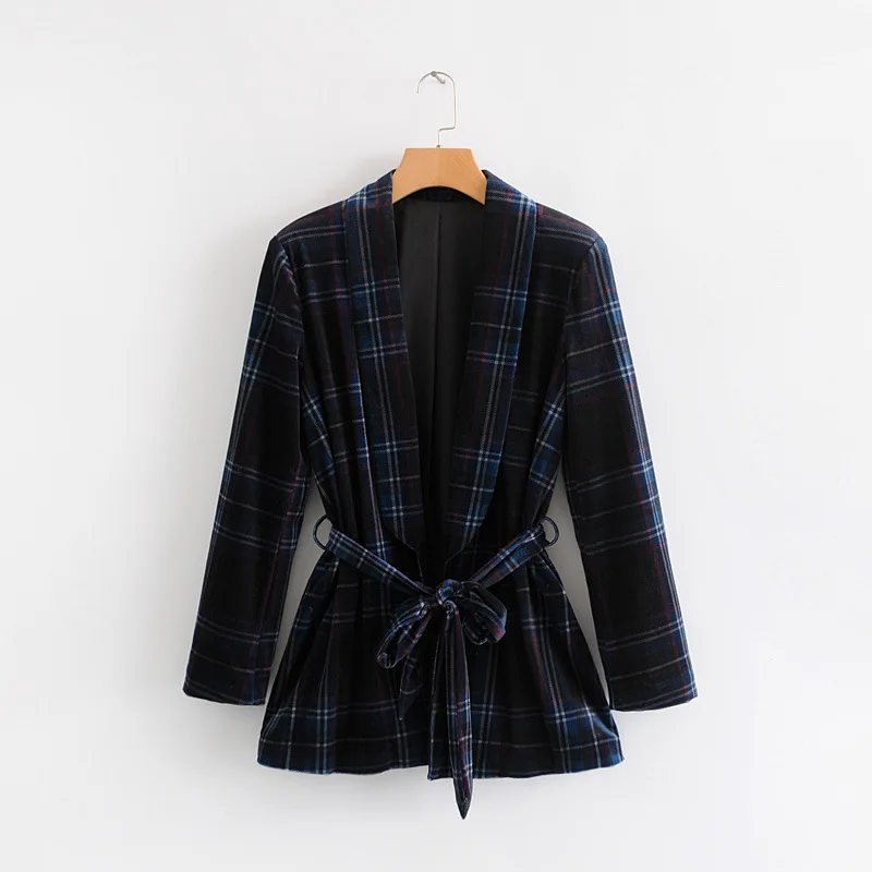 

2018 Autumn WOMEN'S Dress Western Style New Style Versatile Slimming Pattern Lace-up Loose-Fit Country Velvet Suit