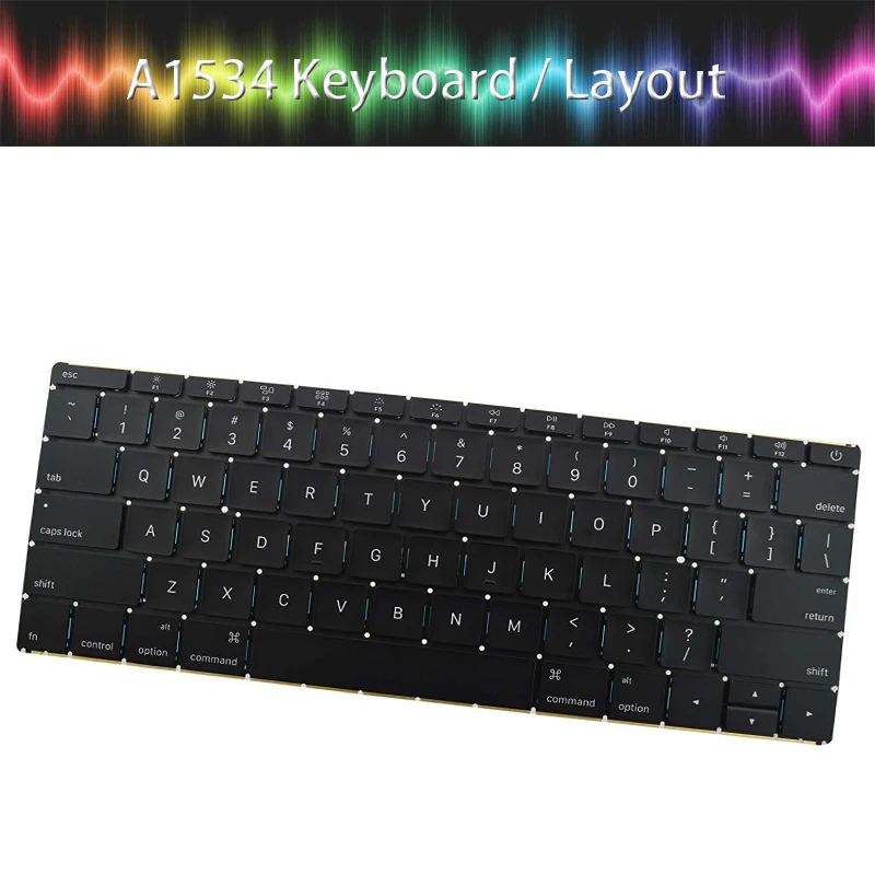 Early New A1534 us Keyboard for MacBook Retina 12" A1534 Keyboard US UK keyboard with Backlight MF855 MF865 EMC2746 layout