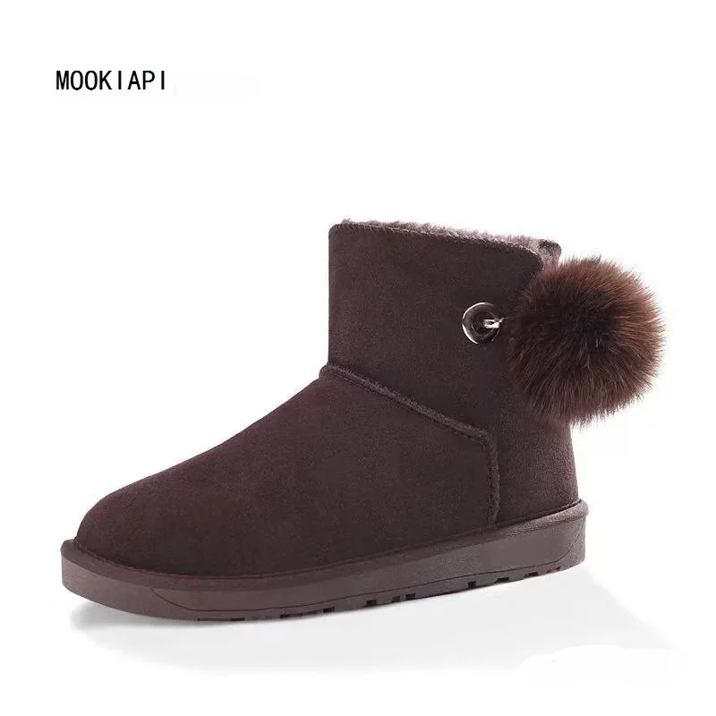 

China's latest high-quality snow boots in 2019, real cowhide, artificial wool, the most fashionable women's shoes, 8 colors