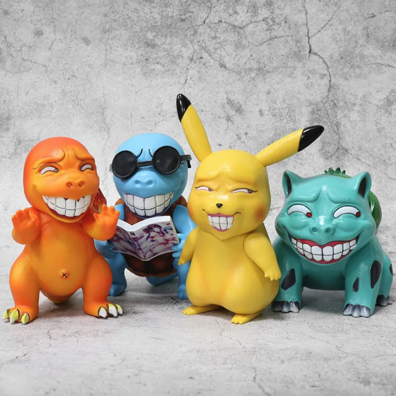 

Anime Figure Pokemon Pikachu Spoof Expression Figma TAKARA TOMY Model Toys Kids Ornament for Children Gift