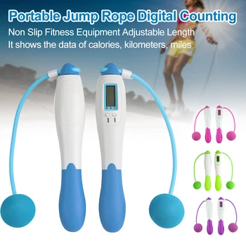 

Digital Counting Aerobic Exercise Jump Rope Non Slip Adjustable Length Workout Training Portable Gym Fitness Equipment Cordless