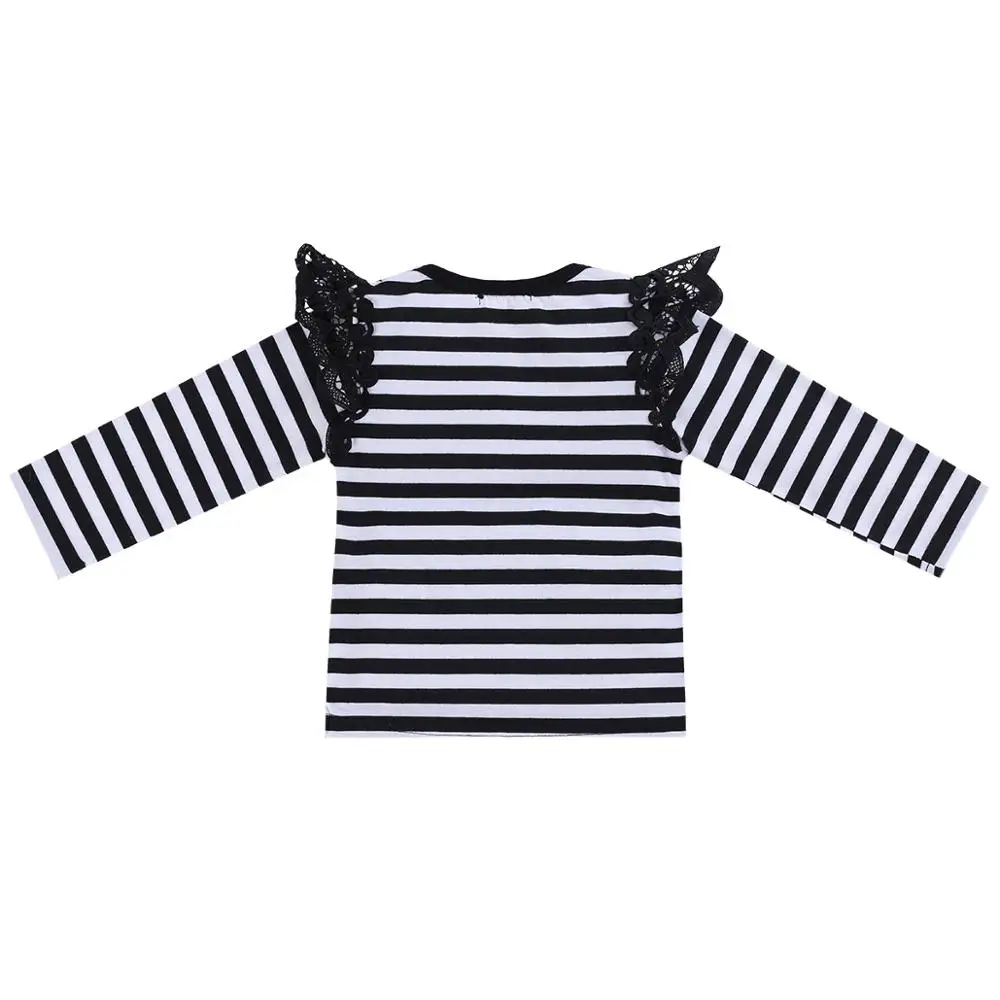Cute Toddler Girl Clothes Long Sleeve Pullover Tops Fashion Lace Spliced Shits Casual T Shirt Toddler Baby Winter Clothes Girls