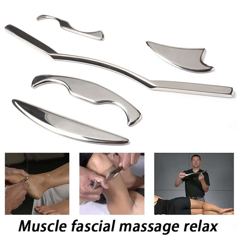 

Stainless Steel Guasha Board Deep Tissue Recovery Muscle Fascial Massager Body Relax GuaSha Tool For Scraping Body Pain Release