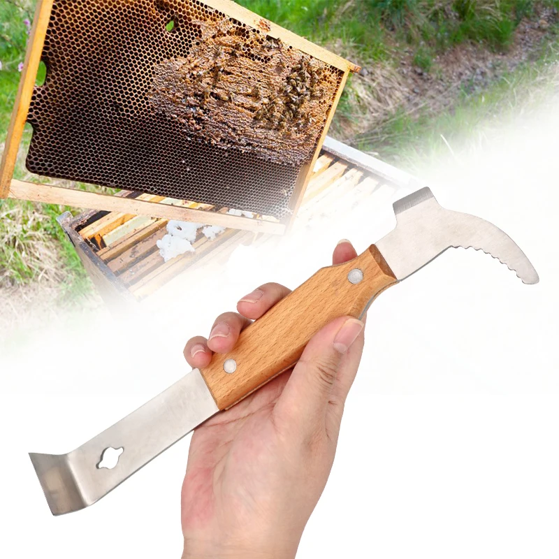 

1Pcs Beekeeping Tool Bee Scraper with Wood Handle Hive Tool for Scraper Cleaning Beekeeper Take Honey Knife Apiculture Equipment