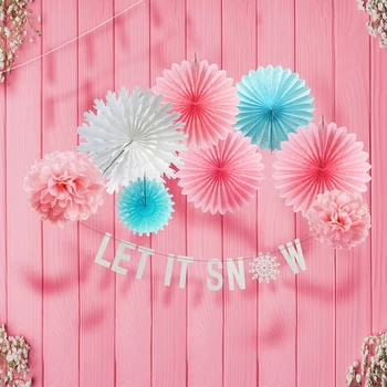 

Pink paper fan flower honeycomb design ball decoration creative wedding scene layout hanging ornaments shop hanging ornaments