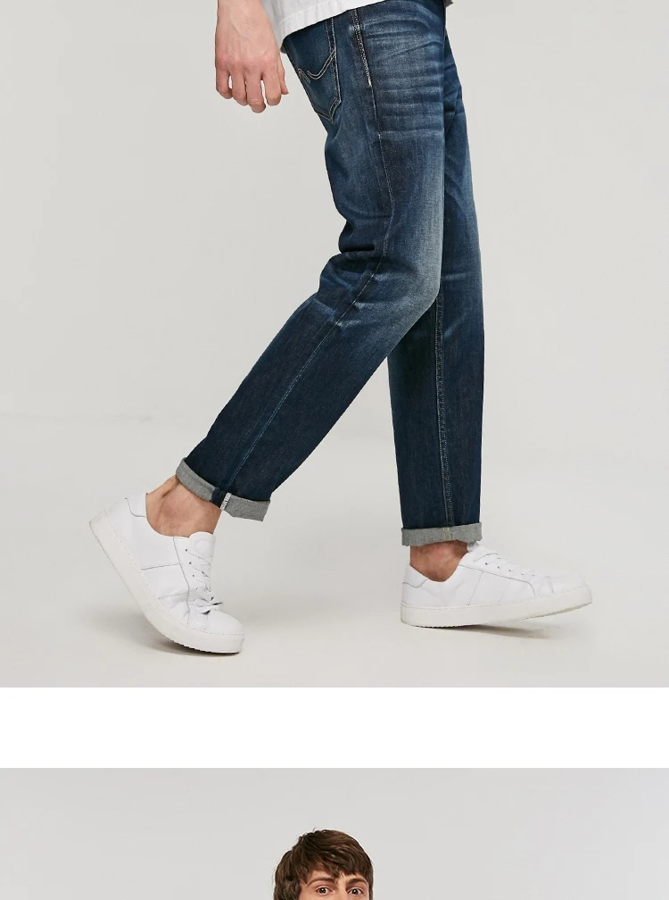 JackJones мужские зимние свободные прямые облегающие темные цветные укороченные джинсы мужские клянки | 219232519