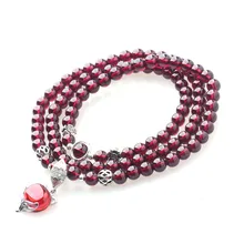 Мастер- Ручная шлифовка 925 серебро с 5А 4 мм гранатовый браслет