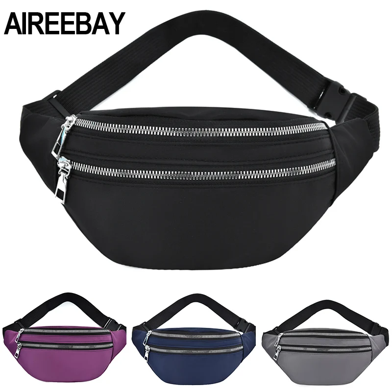 AIREEBAY New Fanny Pack For Women Waterproof Waist Bags Ladies Fashion Bum Bag Travel Crossbody Chest Unisex Hip | Багаж и сумки