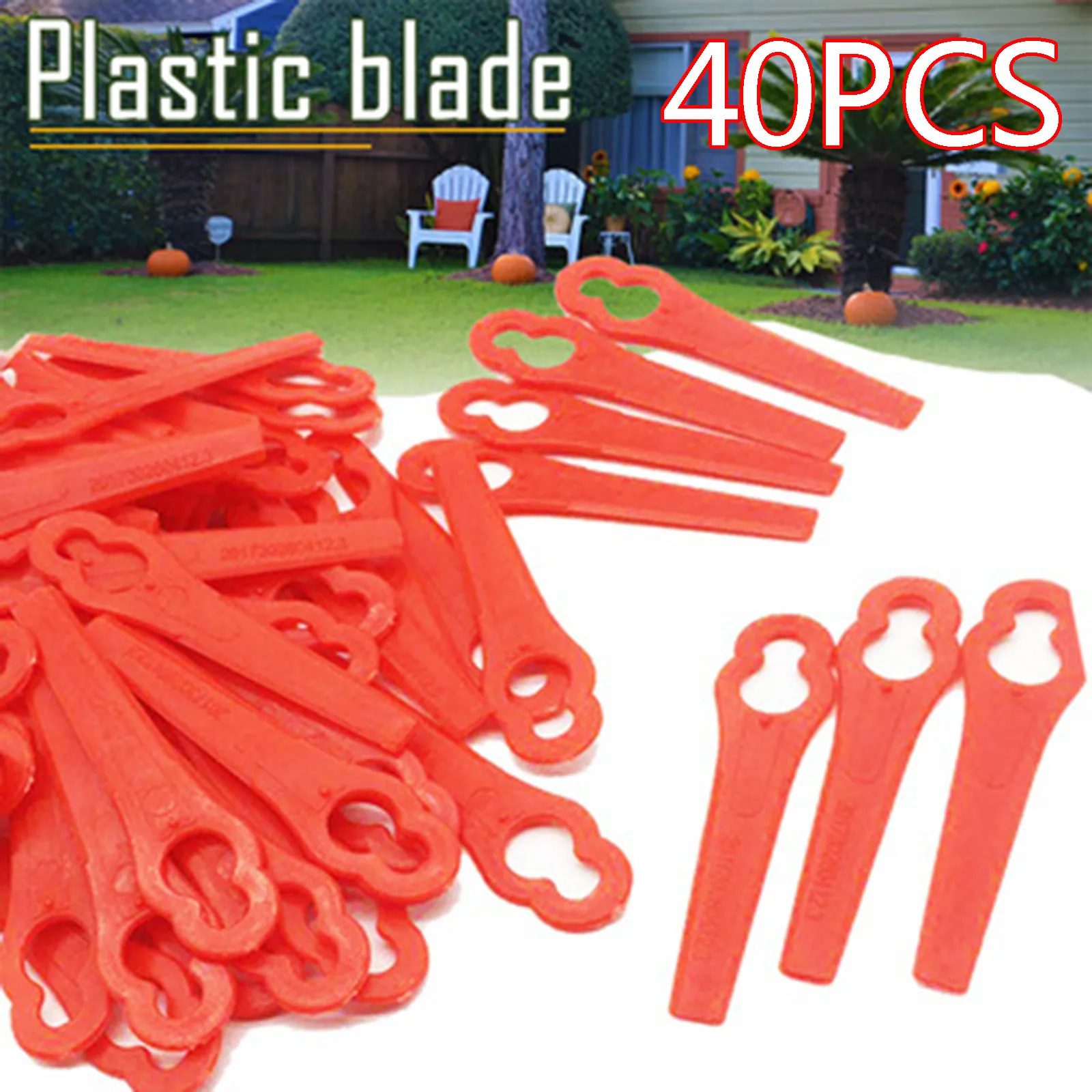 40pcs Plastic Blade Cutter Replace For Cordless Grass Garden Crop