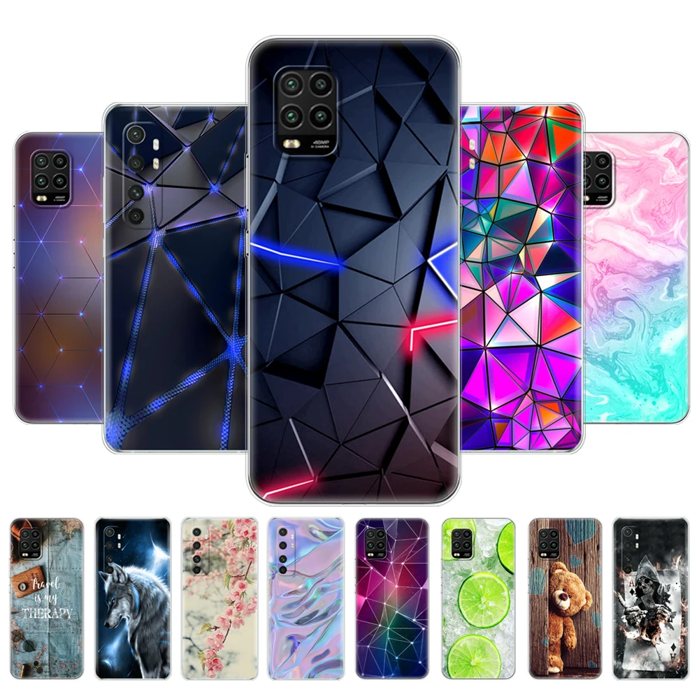 Per Xiaomi Mi Note 10 Lite Case 6.47 "Mi 10 Lite Cover Soft Silicon Tpu Note10 Lite Phone Back Shell Mi 10 Lite Bumper Funda Bag
