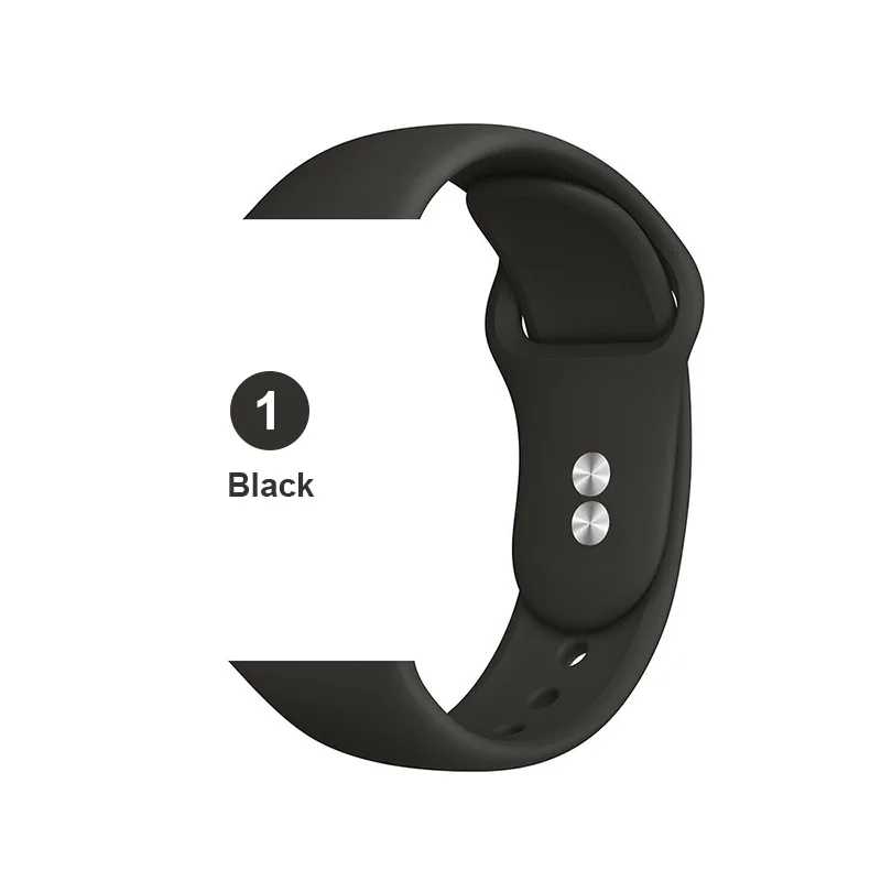 1 Силиконовый спортивный ремешок для часов Apple Watch 5 4 3 2 1 38 мм 42 мм ремешок для часов iwatch 40 мм 44 мм силиконовый браслет - Цвет ремешка: 1