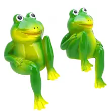 2 шт украшение в виде лягушки прекрасная миниатюрная искусственная лягушка Amimal модель орнамент ландшафтное украшение ремесло сад