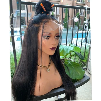 

Jet Black Synthetic Wig For Women Cosplay Wigs Preplucked Glueless Long Silky Straight Heat Resistant Fiber Daily Wig