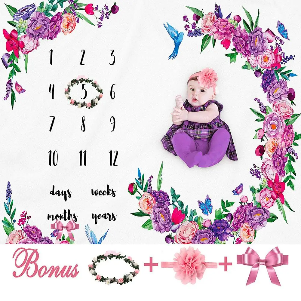 Newborn Photography Props Milestone Blanket Children Photo Newborns Personalized | Мать и ребенок