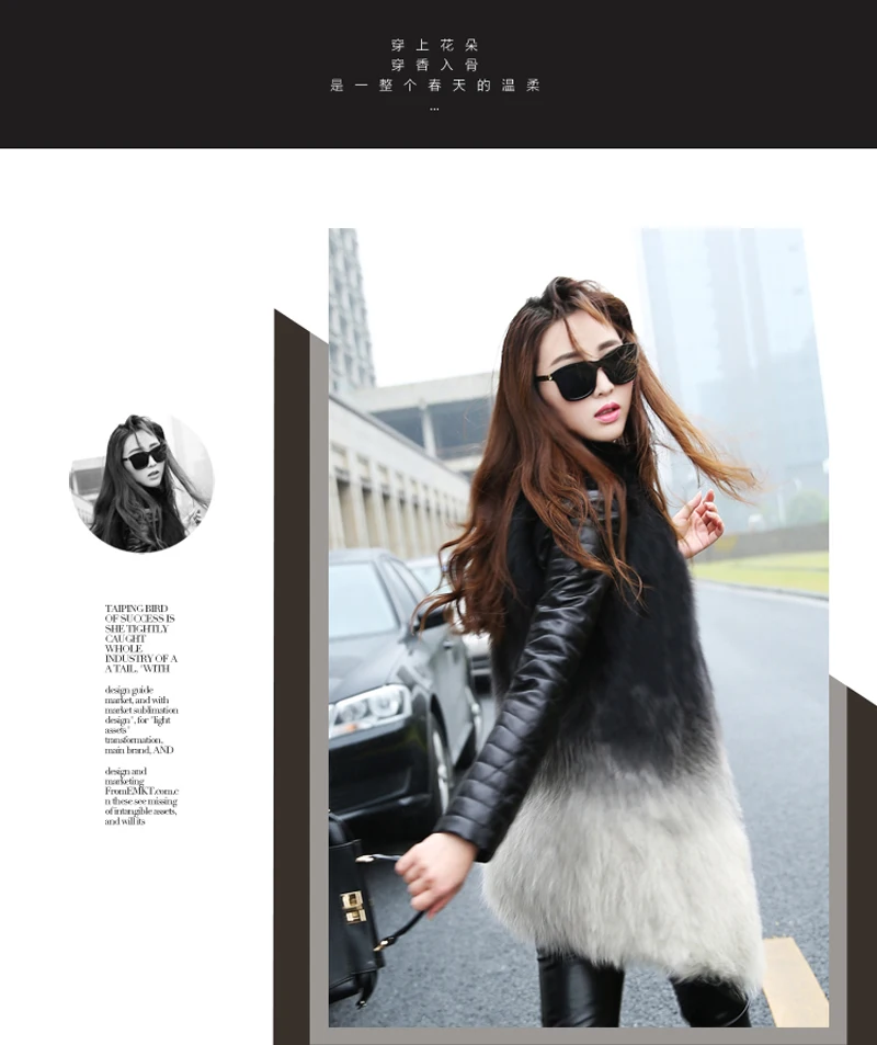 New Arrival Winter Women's Slim Gradient natural fox fur jacket lady warm casual natural fox fur coat outerwear customized brand