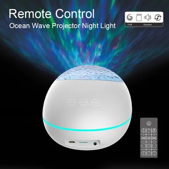 

Ocean Water Ripple LED Projector Starry Sky Night Light Remote Control 7 Modes Bluetooth Music Projection Lamp Kids Gift