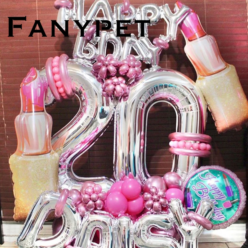 1 шт. розовые пончики губы мороженое попкорн фольгированные воздушные шары