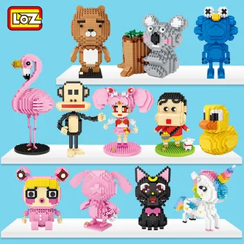 

LOZ Blocks Cartoon Animal Bear Anime Lion Figure Blue Dolls Koala Pen Holder Building Block Enlighten Micro Brick Funny Toy 9205