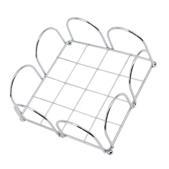 

Wrought Iron Square Tissue Holder Desktop Napkin Organizer Serviette Storage Rack