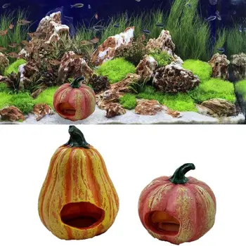 

Underwater Comic Plants Resin Pumpkin House Fish Hiding Play Home Shrimp Nest Fish Tank Decor Aquarium Decoration Shelter
