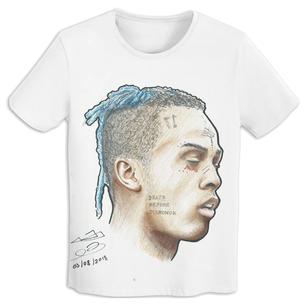 Новинка Xxxtentacion постер блузка рубашка мужская летняя хип-хоп рэпер повседневная с круглым вырезом 3d Xxxtentacion Повседневная рубашка мужская одежда топы тройники