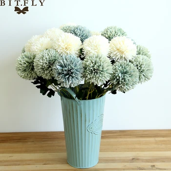

1pc Dandelion Artificial Flowers Ball Simulation Road Cited Wall Fake Flower Home Decoration Wedding Holding Flower High Quality