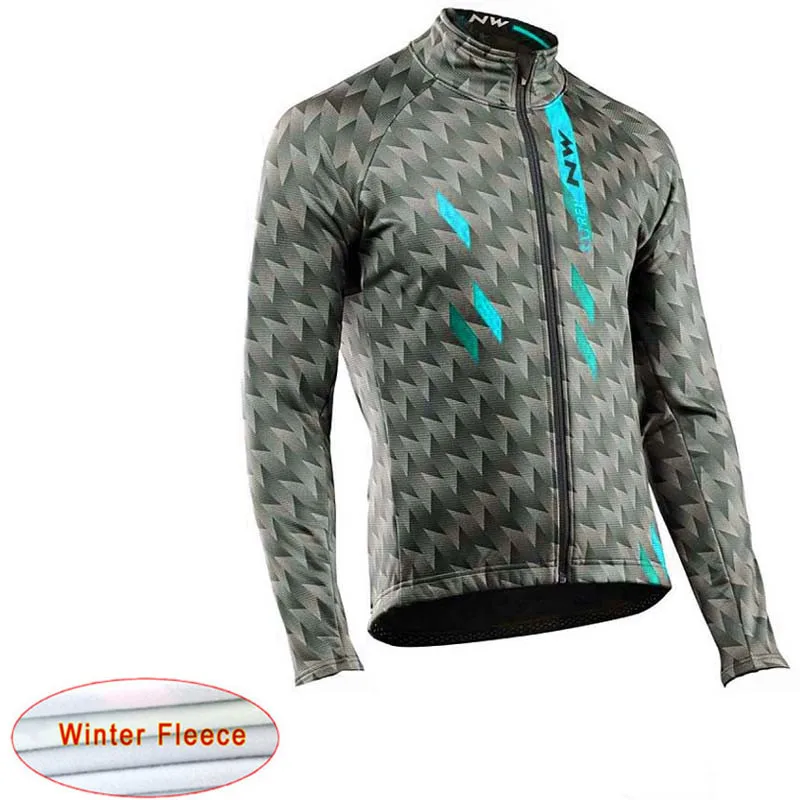 4 NW Cycling Jersey Winter Long sleeve Thermal Fleece Racing Bicycle Mountain MTB Pro team Cycling Clothing Ropa Ciclismo C29 - Color: 4