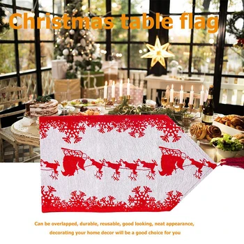 

Christmas Tablecloth Flag Table Runner Home Party Decorative Santa Claus Tapestry Table Runners