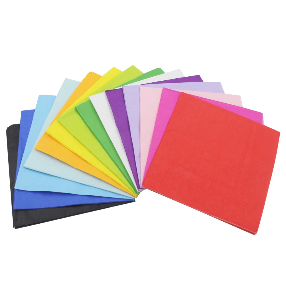 [] Цветная салфетка с принтом, однотонный креативный материал, салфетка 25X25 см