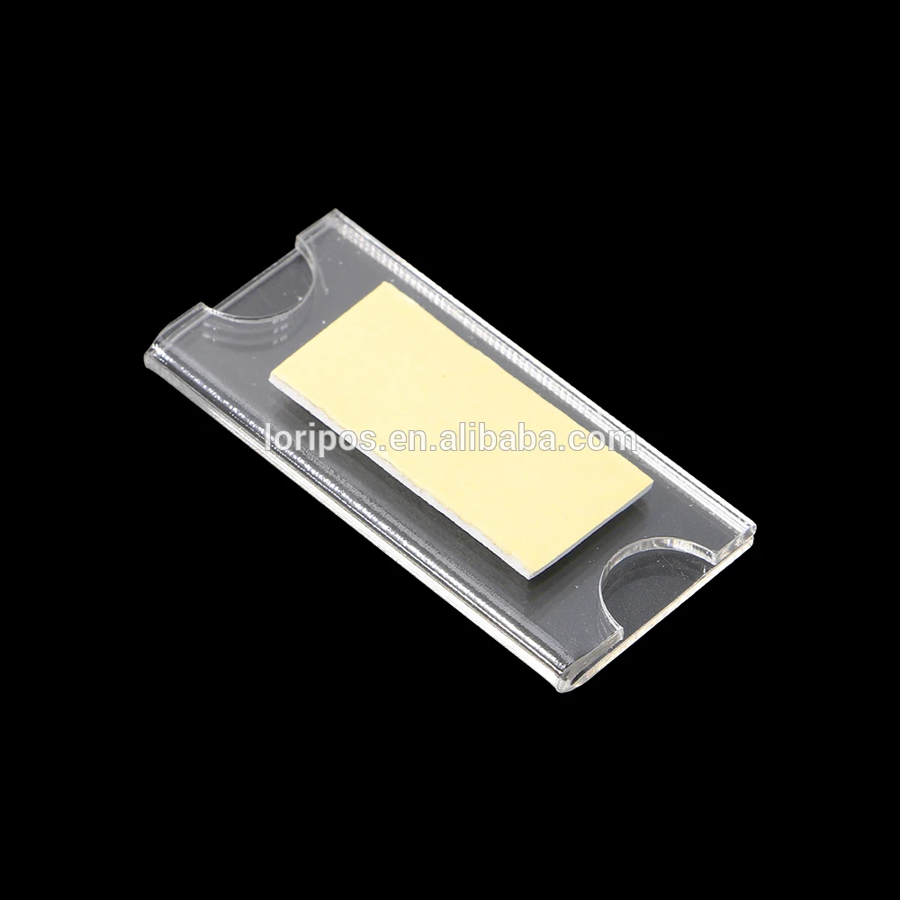 Custom Size Shelf Edge Talker Adhesive Price Tag Sleeve Logo Number Name Info Card Display Holder Rack Sign Clip Frame Case