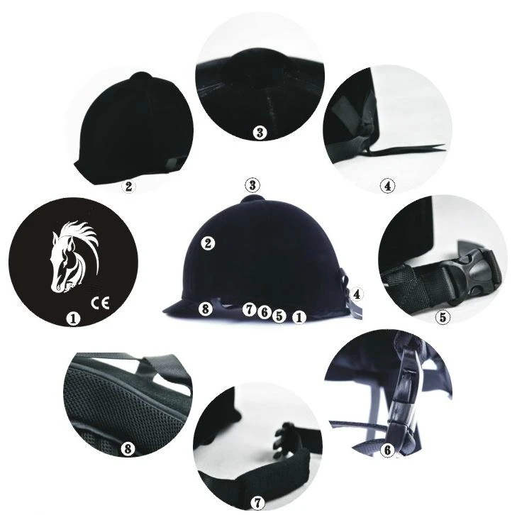 Children Horse Riding Helmet Classic Velvet Equestrian Kids Equipments Safe Cap Cheval Knight Car Motorcycle Protecting Helmet 4