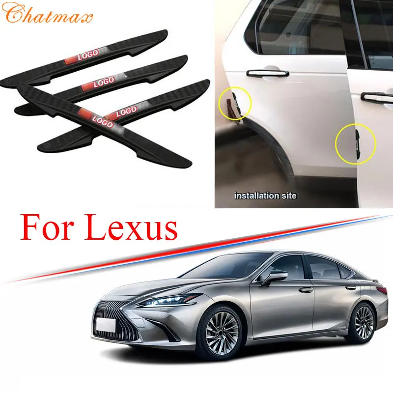 

For Lexus IS ES NX200 RX CT LM GS UX RC 4Pcs PVC Car Anti-Collision Strip Car Door Bumper Trim Protector Cover With car Logo