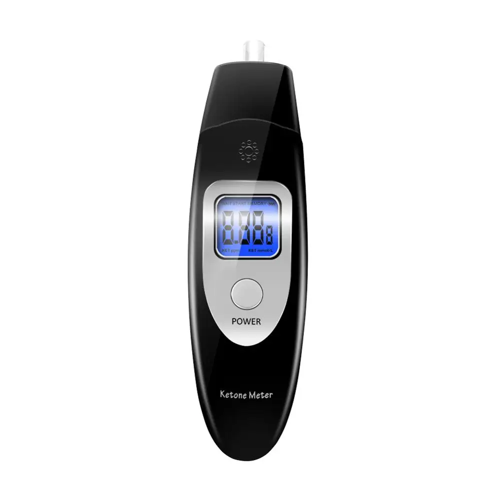 

EEK-Bran10pcs Ketone Meter, Portable Digital Ketone Breath Analyzer, KetogenicTester with 10pcs Mouthpieces(Black)