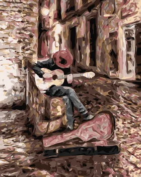 

Unframe diy oil picture oil paintings by numbers figure painting paint by number for home decor 4050cm music in centra