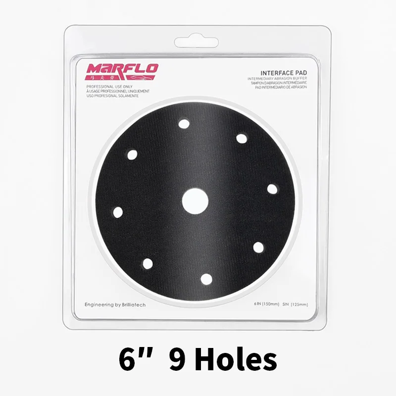 6inch 9 dust holes Marflo " 6" Полировочная губка интерфейс колодки для опорной пластины и колодки помещены Двойного Действия Полировщик да полировальная машина - Цвет: 6inch 9 dust holes