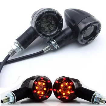 

4 Wires LED Turn Signal Lights Amber+Red 2pcs Running Lamp Motorbike Left Indicator Bright Motorcycle