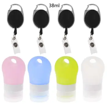

4 Colors Portable Silicone Travel Bottles Set Empty Hand Sanitizer Bottles Container Leak Proof with Keychain Carrier