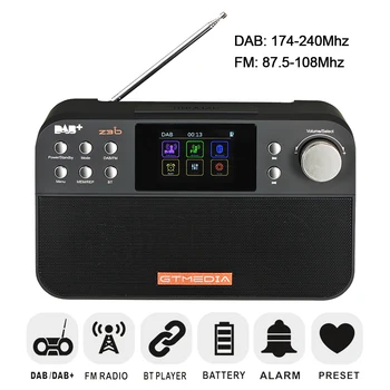 

GTmedia Z3B Portable DAB Radio Digital DAB FM Radio BT4.0 Stereo Speaker USB Rechargeable with 2.4inch TFT Color Screen Display