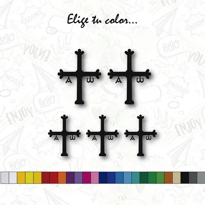 5 X Cross Victoria )Vinyl Sticker Sticker Car Moto Chevy Decal