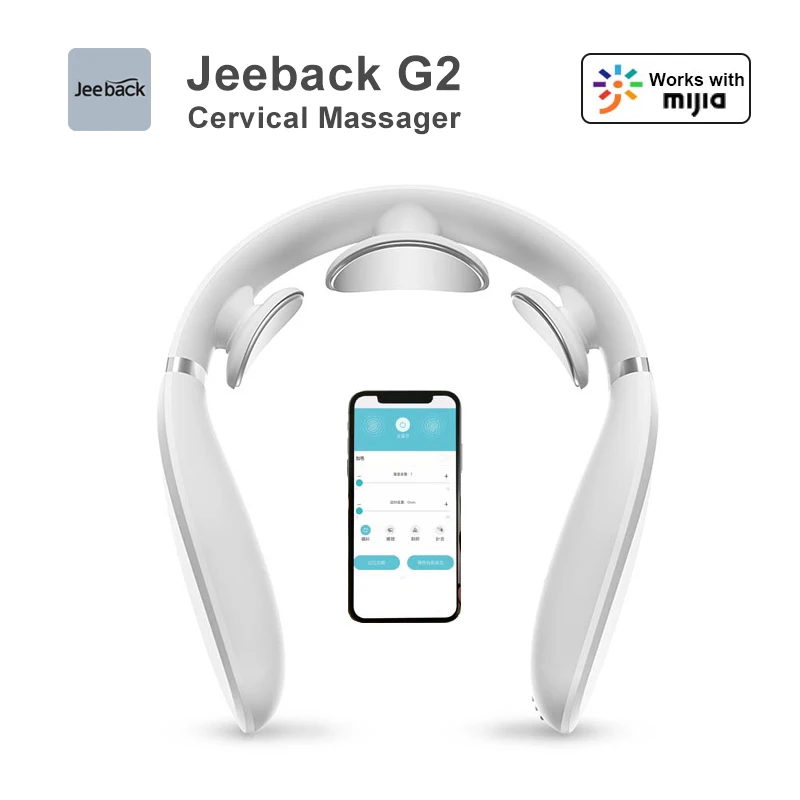 XIAOMI Jeeback G2 Cervical Spine Massager Mijia APP Control 42 Degree Hot  Compress Neck Pain Relief Wireless Back Neck Massager