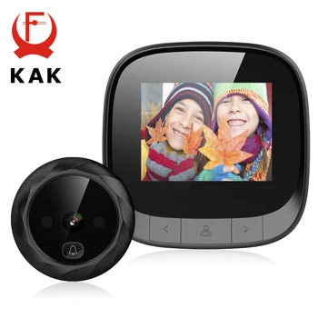 

KAK 2.4" LCD Screen Electronic Door Viewer Bell IR Night Door Peephole Camera Photo Recording Digital Door Camera Smart Viewer