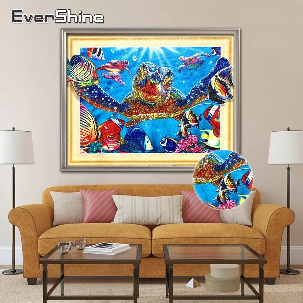 EverShine алмазная живопись особой формы Животные вышивка крестом Алмазная черепаха