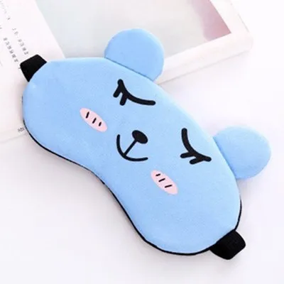 Sky blue Милая хлопковая маска для сна, повязка на глаза, мягкий чехол для глаз, креативный, для путешествий, для отдыха, для сна, повязка на глаза - Цвет: Sky blue