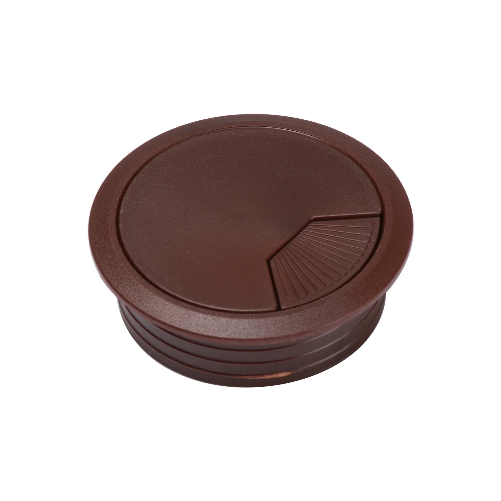 dark brown 1 шт. 60/80 мм стол пластиковый кабель отверстие крышка ПК компьютерный стол круглый провод аккуратные втулки Кабельный органайзер - Цвет: dark brown