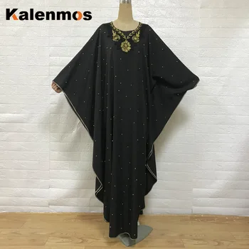 

Kalenmos Eid Muslim Abaya Dress Moroccan Kaftan Ramadan Islamic Women Dubai Prayer Garment Caftan embroidery turkey Long Robe